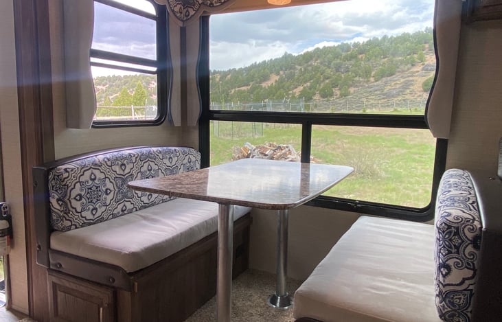 Enjoy the views with cool AC and large, tinted windows. Bright overhead lighting, ambient lighting and natural light.