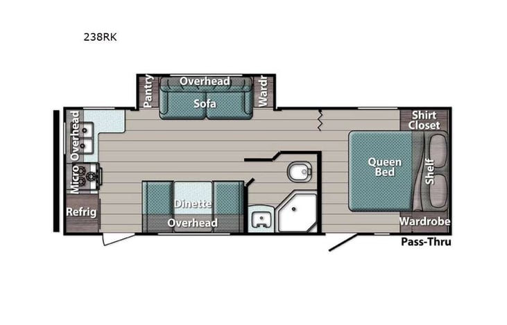 Representative floor plan provided by a trusted RVshare partner.