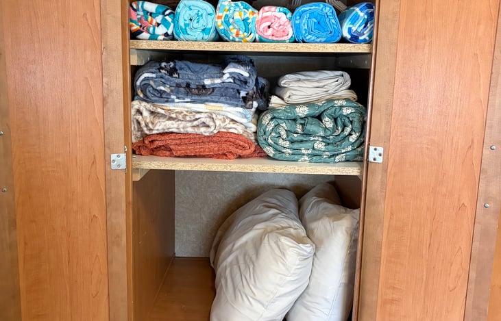 Towels, couch linens, beach towels, throw blankets…
