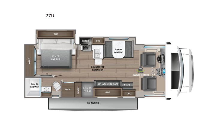 Representative floor plan provided by a trusted RVshare partner.