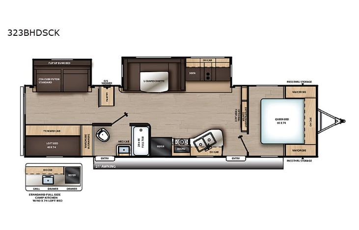 Representative floor plan provided by a trusted RVshare partner.