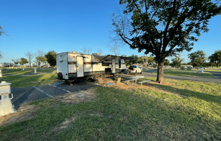 Set up for a renter at Ladybird Johnson Park in Fredericksburg Texas