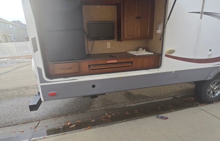Out door kitchen with TV