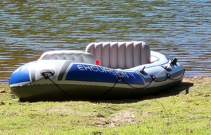 4 Person Inflatable raft with 4 life jackets.  Perfect for the lake excursion.