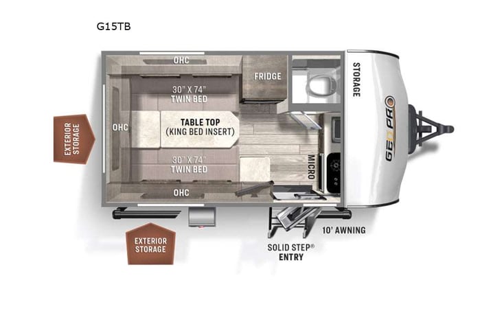 Representative floor plan provided by a trusted RVshare partner.
