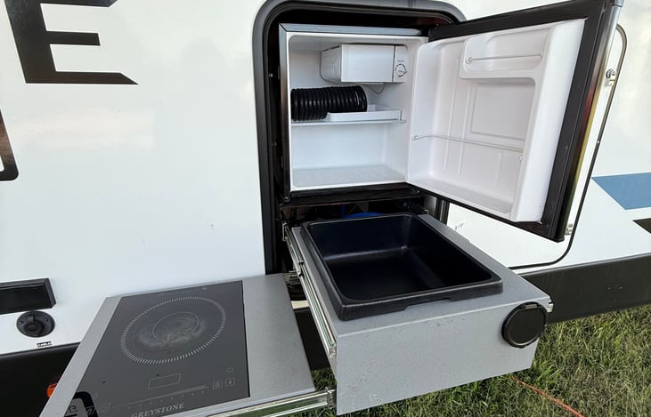 Outdoor cooking area.