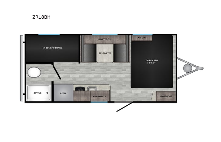 Representative floor plan provided by a trusted RVshare partner.