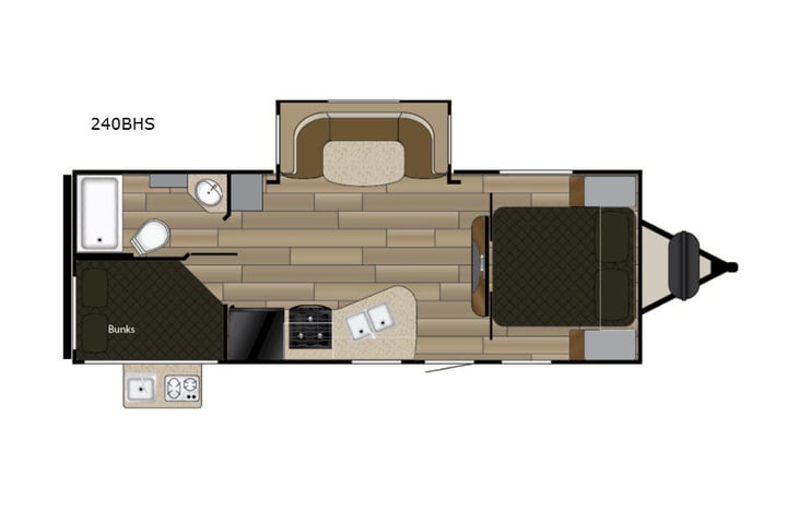 Representative floor plan provided by a trusted RVshare partner.