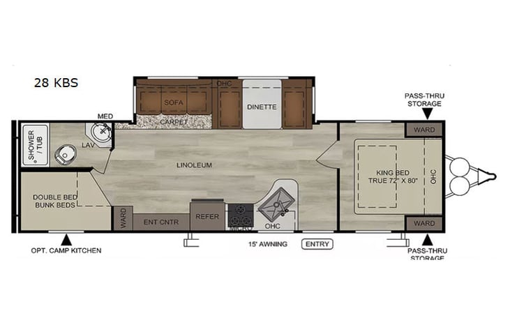 Representative floor plan provided by a trusted RVshare partner.