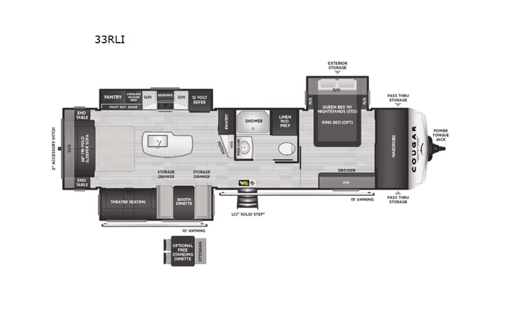 Representative floor plan provided by a trusted RVshare partner.