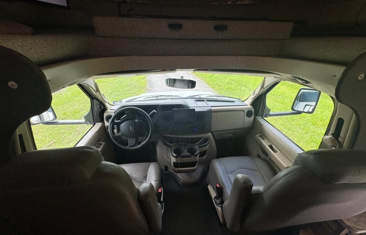 View of the driver and passenger area.