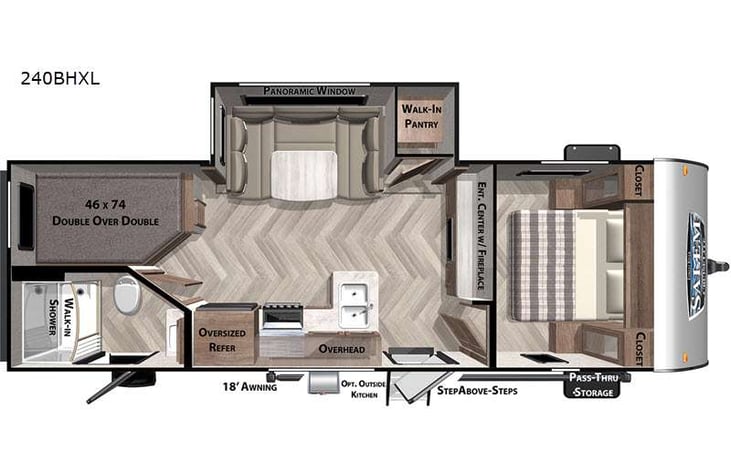 Representative floor plan provided by a trusted RVshare partner.