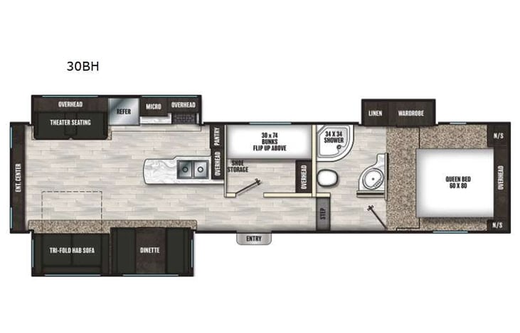 Representative floor plan provided by a trusted RVshare partner.