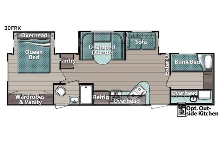 Representative floor plan provided by a trusted RVshare partner.