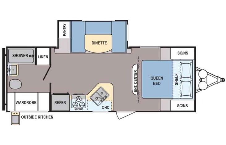 Representative floor plan provided by a trusted RVshare partner.