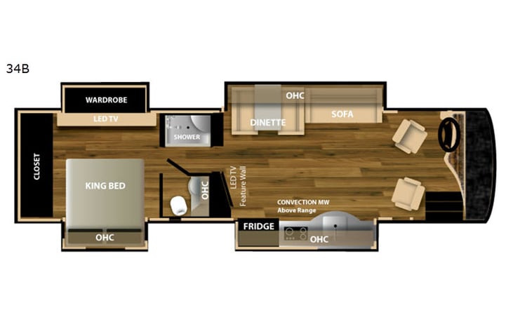 Representative floor plan provided by a trusted RVshare partner.