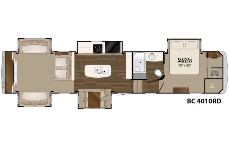 Representative floor plan provided by a trusted RVshare partner.
