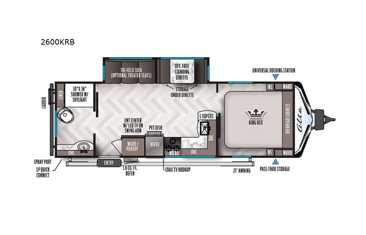 Representative floor plan provided by a trusted RVshare partner.