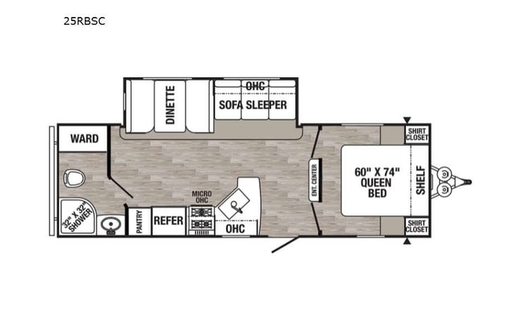 Representative floor plan provided by a trusted RVshare partner.