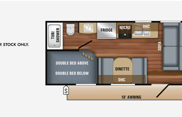 Floor plan - although we only have a single bed in the "bunk" area