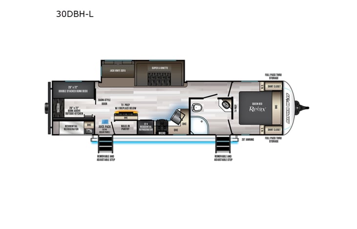 Representative floor plan provided by a trusted RVshare partner.