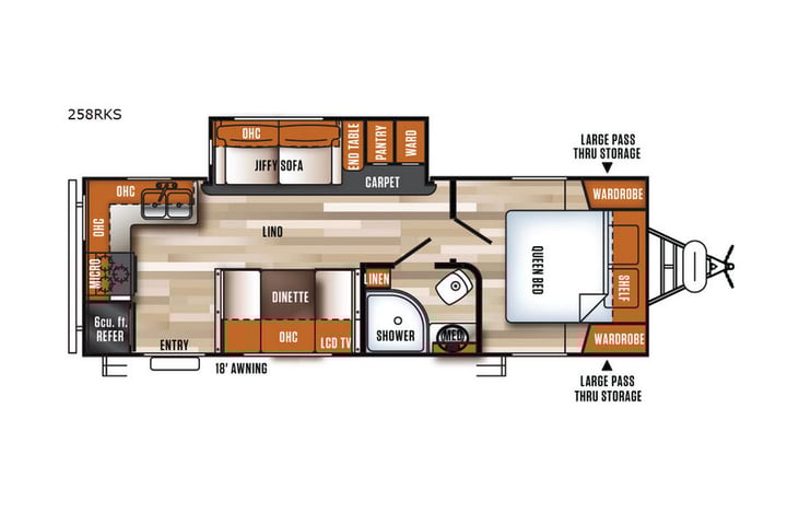 Representative floor plan provided by a trusted RVshare partner.