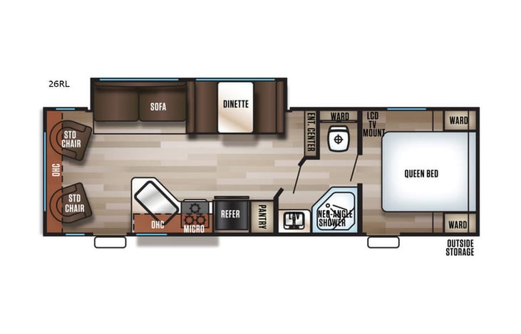 Representative floor plan provided by a trusted RVshare partner.