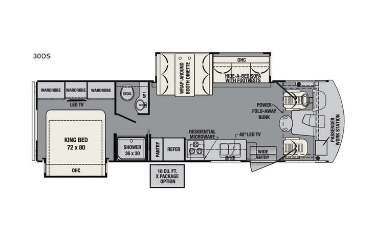 Representative floor plan provided by a trusted RVshare partner.