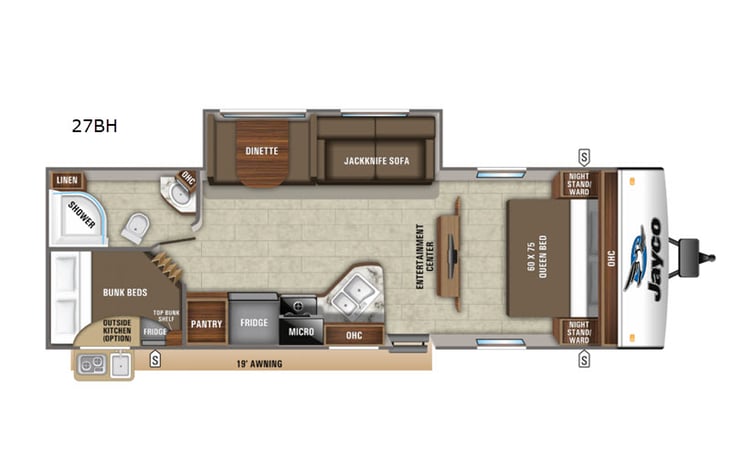 Representative floor plan provided by a trusted RVshare partner.