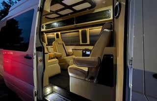 Luxury Mercedes Coach | Massage Chairs & Bathroom