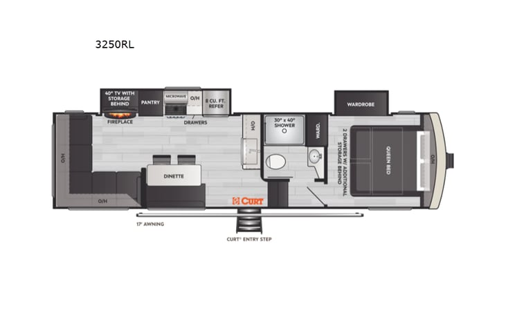 Representative floor plan provided by a trusted RVshare partner.