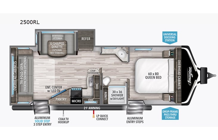 Representative floor plan provided by a trusted RVshare partner.