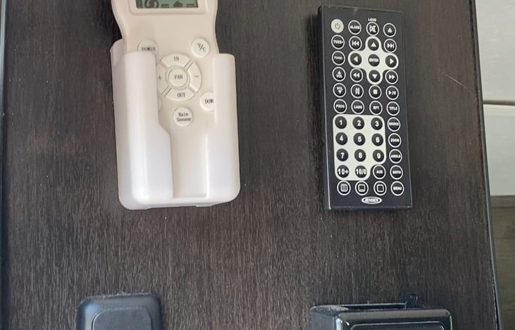 Remote controls for fan and sound system