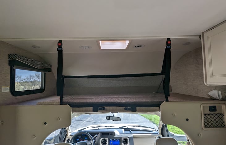 Overhead bunk, a favorite with the kids