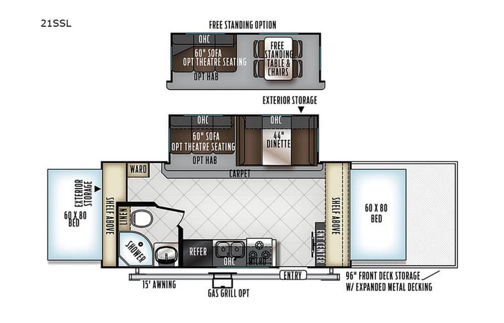 Representative floor plan provided by a trusted RVshare partner.