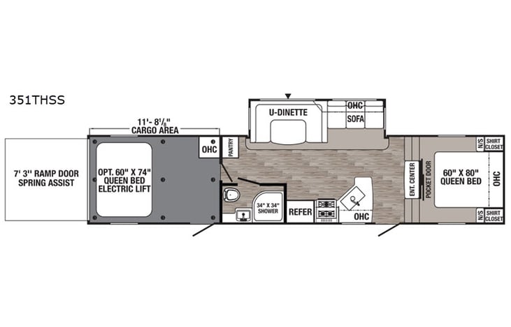 Representative floor plan provided by a trusted RVshare partner.