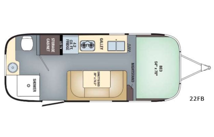 Representative floor plan provided by a trusted RVshare partner.