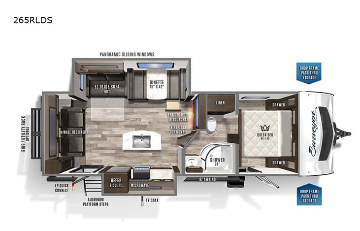 Representative floor plan provided by a trusted RVshare partner.