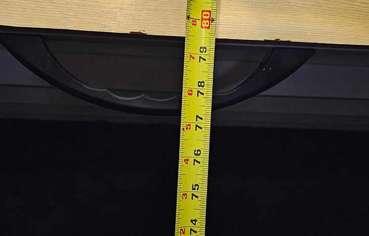Maximum height is 77".