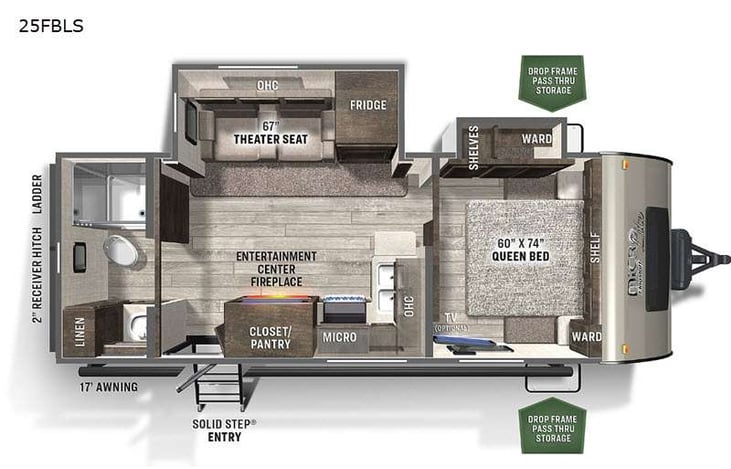 Representative floor plan provided by a trusted RVshare partner.
