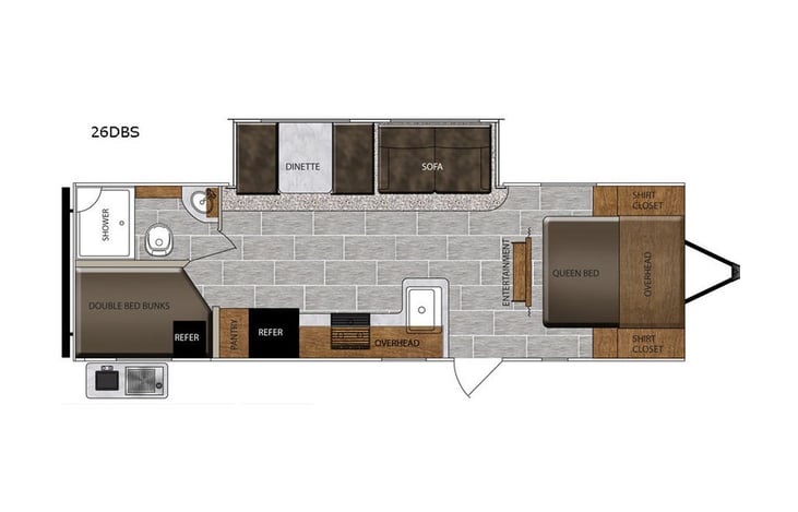 Representative floor plan provided by a trusted RVshare partner.