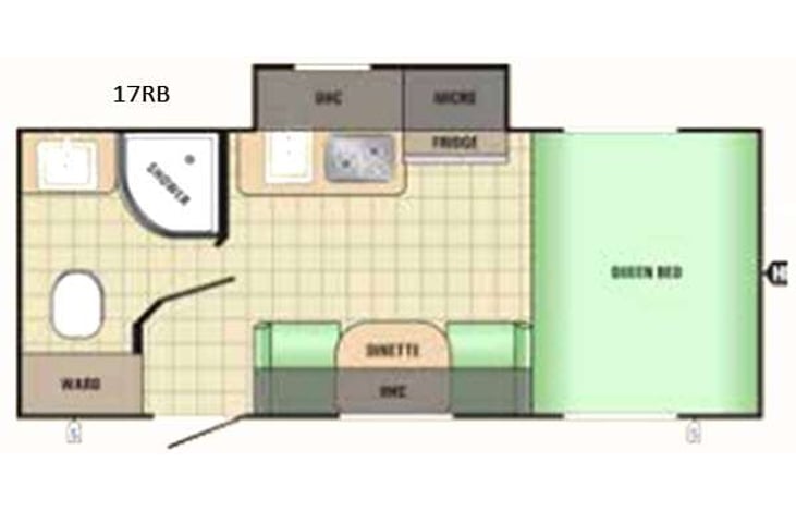 Representative floor plan provided by a trusted RVshare partner.