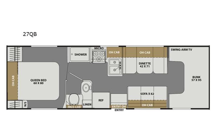 Representative floor plan provided by a trusted RVshare partner.