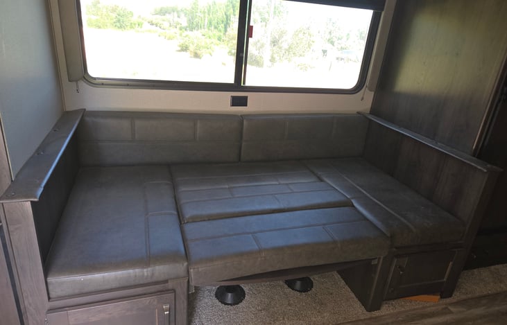 Dinette converted to sleeping area