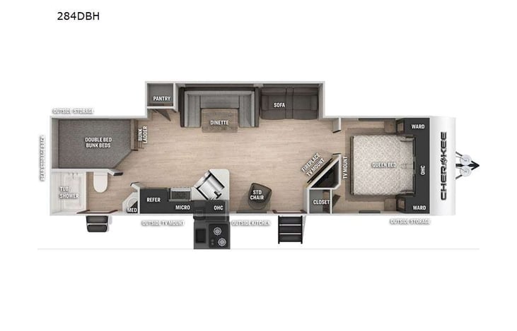 Representative floor plan provided by a trusted RVshare partner.