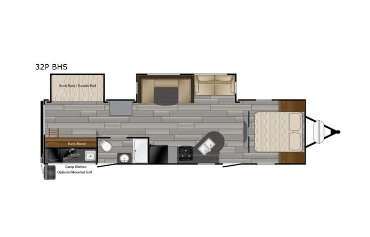 Representative floor plan provided by a trusted RVshare partner.