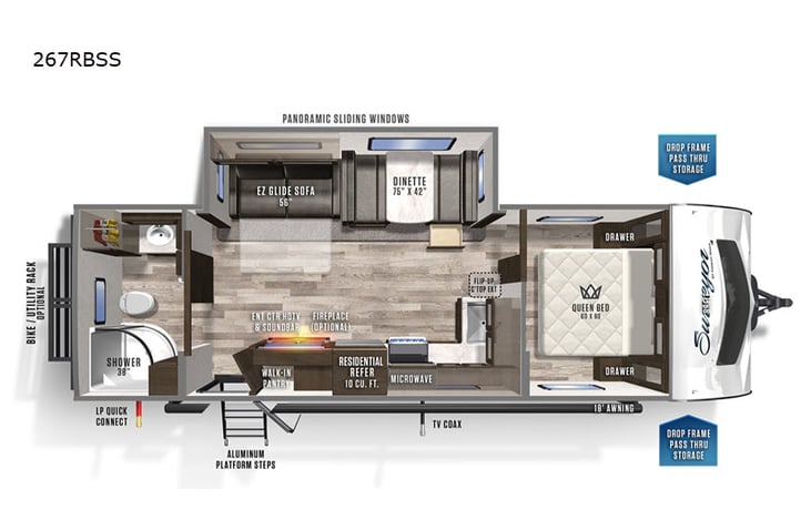 Representative floor plan provided by a trusted RVshare partner.