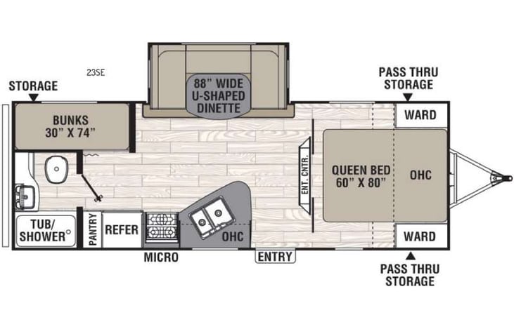 Representative floor plan provided by a trusted RVshare partner.
