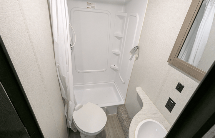 Full bathroom with shower.