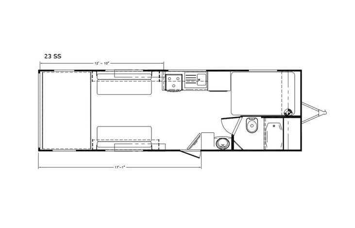 Representative floor plan provided by a trusted RVshare partner.